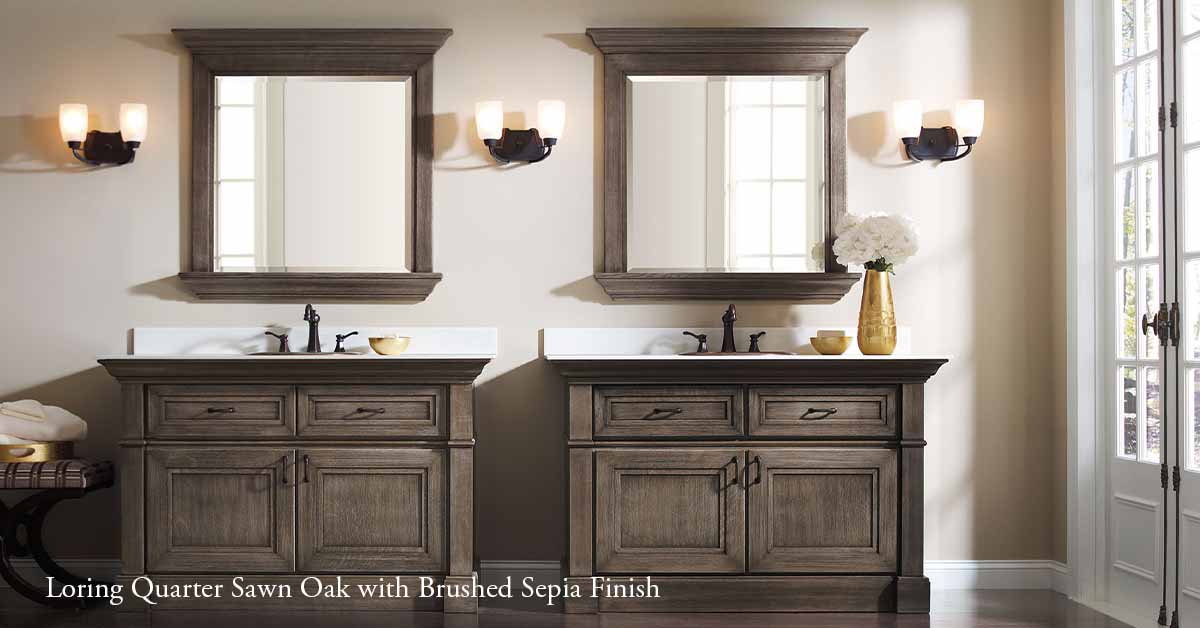 Modern Walnut Bathroom Vanity - Omega Cabinetry